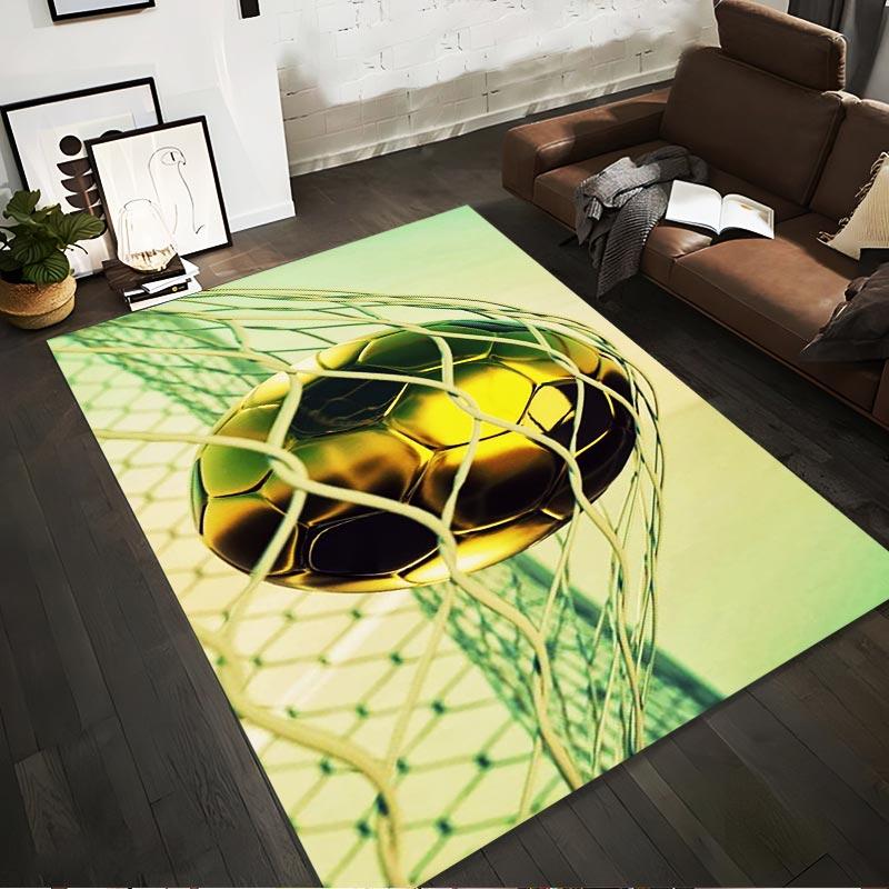 Golden Football Goal Net Graphic Carpet for Living Room Decor Suitable for use as an anti-slip for living room bedroom sofas 40x60cm( 15x23in )