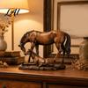 Resin Sculptures Animal Sitter Sitting Farmhouse for Shelf Figurine, Whimsical Dangling Leg Donkey, Highland
