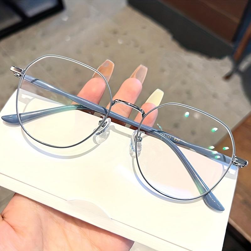 

Шикарные очки для блокировки синего света для женщин, пресбиопия, близорукость, обычные очки, изящный овальный дизайн, стильные аксессуары для очков для повседневной моды, повседневные очки 0 синий
