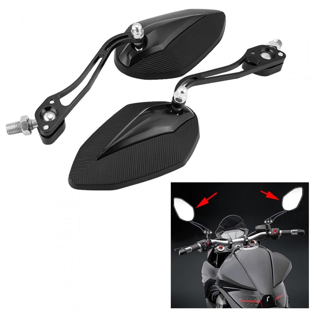 Backspegel, Slagtålig Motorcykelspegel 2 st/Motorcykelsats (Svart)