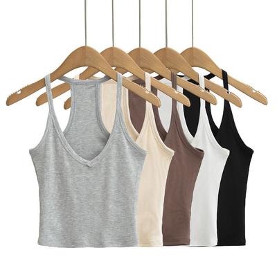 Deep V Neck Skinny Camisole Tank Vest Top Women Chic Sleeveless Cami Top  Female