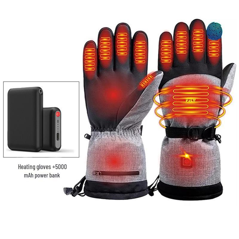 Winter Warm Touchscreen Electric Heating Gloves for Outdoor Cycling and Skiing - Waterproof