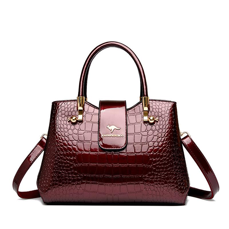 

Ретро и Модная Сумка с Принтом Крокодила Мамина Сумка Большая Вместимость Сумка Кроссбоди для Ношения красный