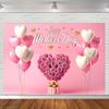 Happy Mother's Day Backdrop for Photography Love Heart Pink Balloons Floral Flower Mother's Party Decor Background Photo Studio