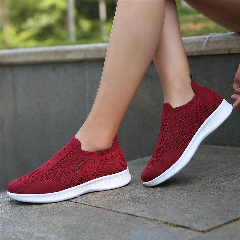 Dámské Obuv pro volný čas Lehké tenisky Prodyšná síťovina Léto Pletené Vulkanizované boty Outdoorové nazouvací ponožky Tenisové boty větší velikosti