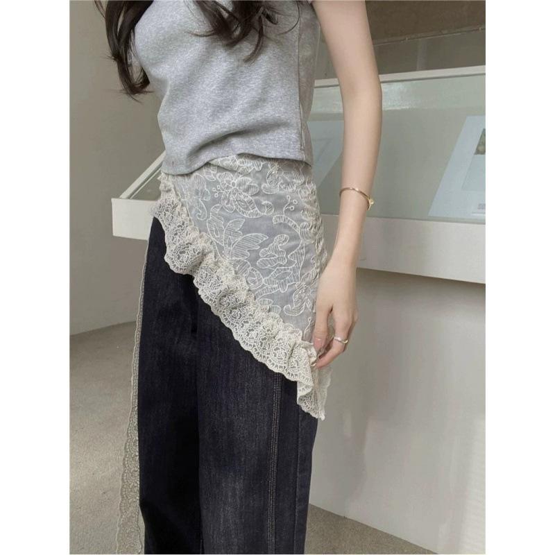 New Style, Lace Lace, Silk Scarf Layering, Fashionable and Versatile, Niche Design Sense, Unique Design, Triangular Irregularity, White Lace