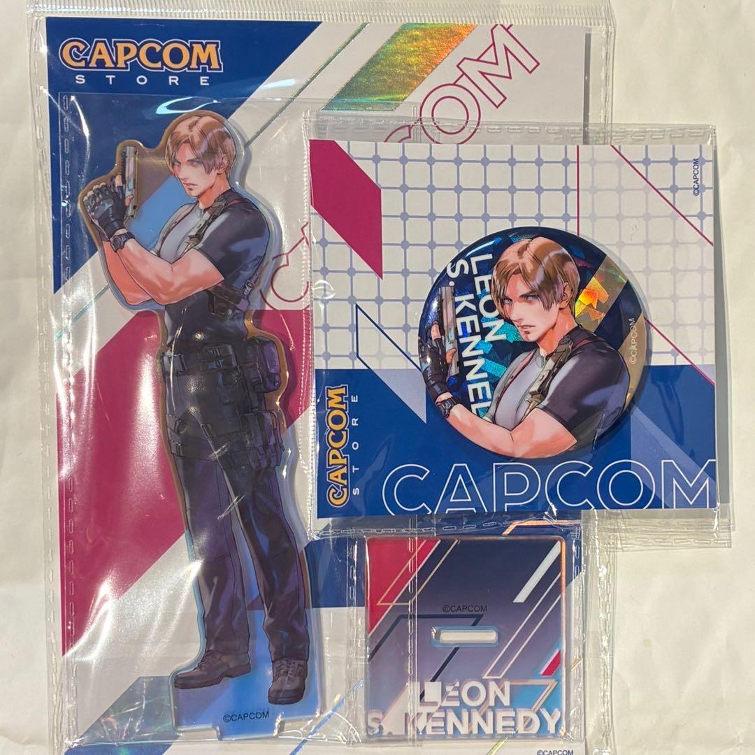 Resident Evil Leon Hologram Acrylic Stand Badge Set FS Japan