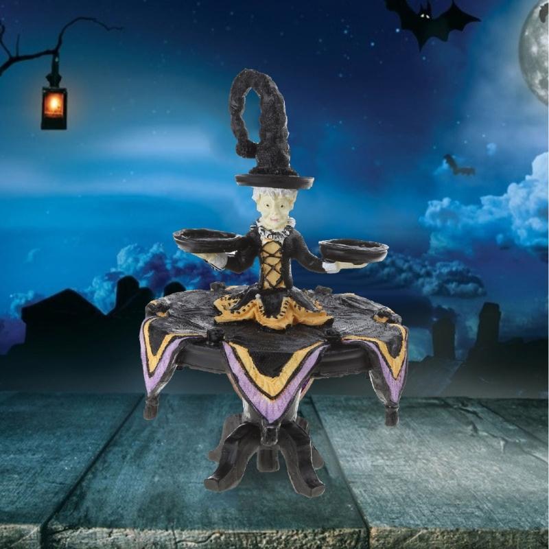 Halloween Witch Display Stand Tray Witch Bowl Holder Resin Witch Tabletop Server Stroage Rack Witch Decorations