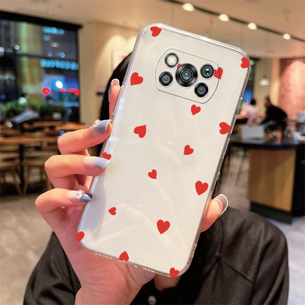 Cute Heart Love Transparent Clear Non-Yellowing Phone Case For Xiaomi Poco X3 Pro NFC Cover Silicone for Pocox3 Poco X3 6.67"