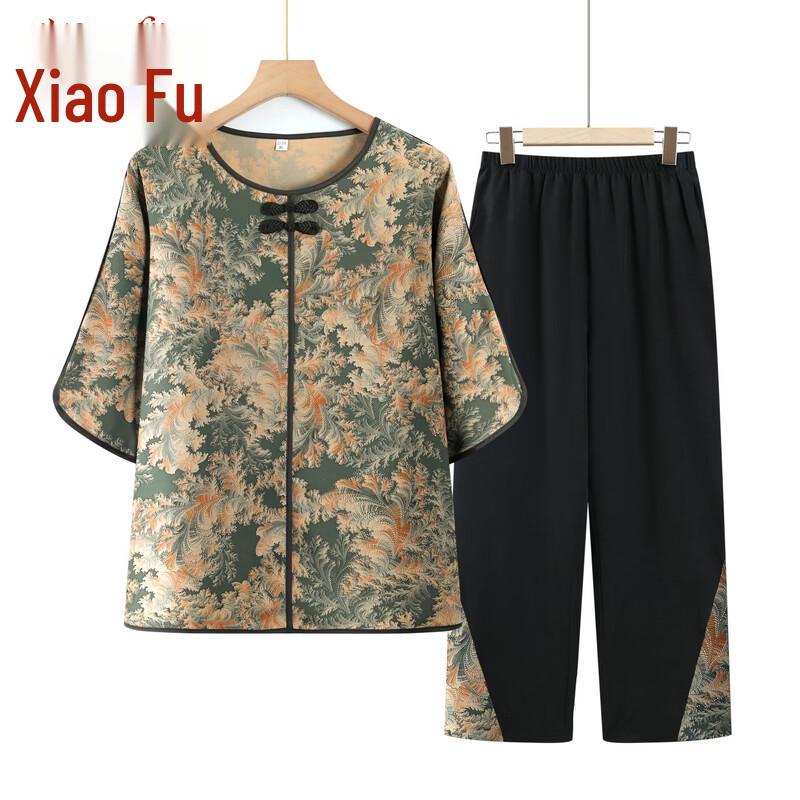 Xiaofu Women s Summer Chinese Style Two-Piece Outfit 2XL
