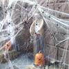 Halloween Gruselige Spinnenweben Deko Flauschige Dehnbare Falsche Spinnweben Schwarze Spinnen Gruselige Spukhaus Partyzubehör für Fenster Tür
