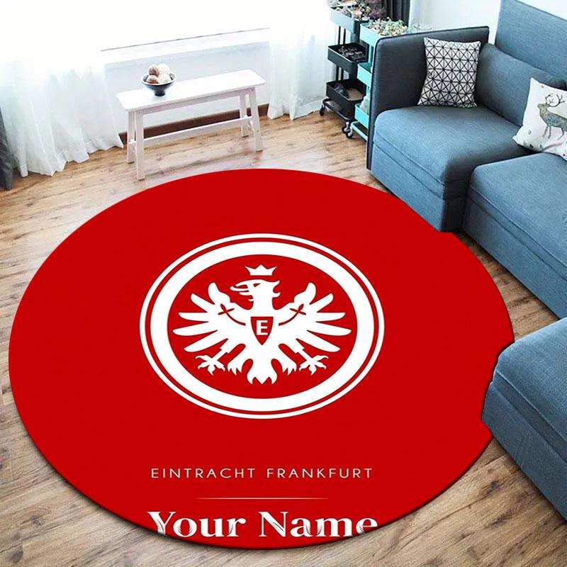 Eintracht Frankfurt Custom Name Round Area Rug,Carpet Rug for Living Room Bedroom Sofa Playroom Decor,Non-slip Floor Mat