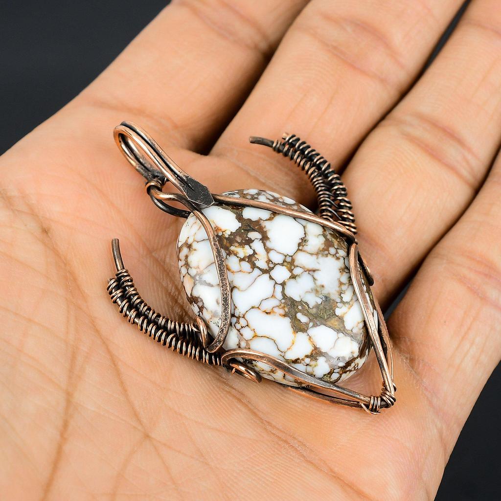 Wild Horse Pendant Gemstone Jewelry, 999 Copper Wire Wrapped Handmade Pendant, Latest Design Jewelry