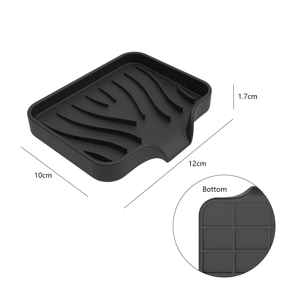 צלחת סבון סיליקון לאמבטיה לניקוז עצמי מחזיק לסבון מוצק צלחת סבון לכיור מטבח משטח ניקוז לספוגית מתקן סבון למשטח