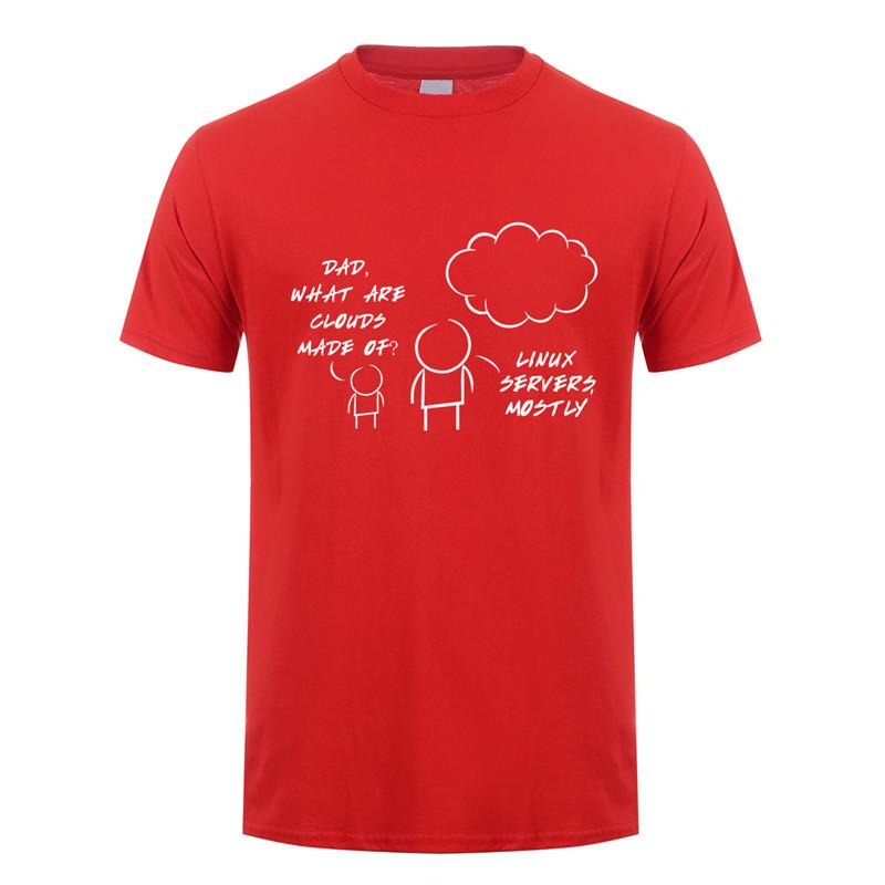 Linux Server Meist Cloud T-Shirt Sommer Herren Kurzarm Baumwolle Computer Programmierer T-Shirt Lustige Herren T-Shirts JL-108