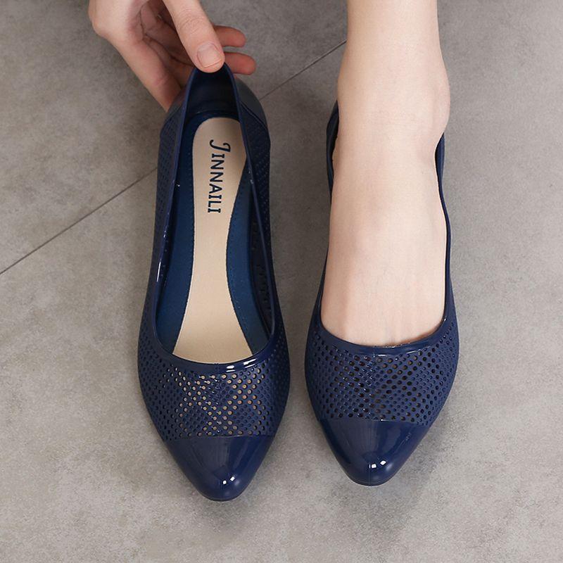 High Heel Sandals for Women Summer Fashion Outdoor Wear Medium Heel Shallow Mouth Thick Heel Non-slip Waterproof Shoes