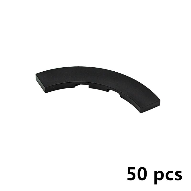 MOC Teile DIY Konstruktionssteine Bausätze Partikel 27507 Flache Fliese Runde Ecke 4x4 Makkaroni Breit Gebogen Lichtpanel Steine Spielzeug schwarz