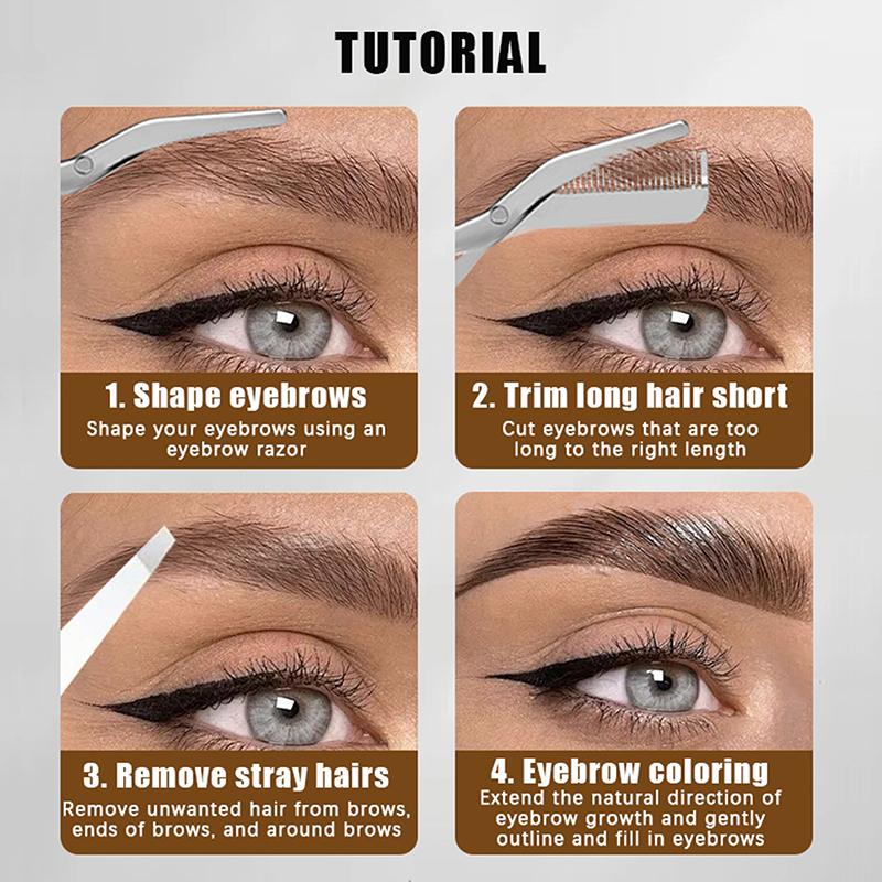 1 st Ögonbrynstrimmer med kammar Ögonbrynstrimmerkit Rostfritt stål Grooming Ögonbrynsformande saxverktyg