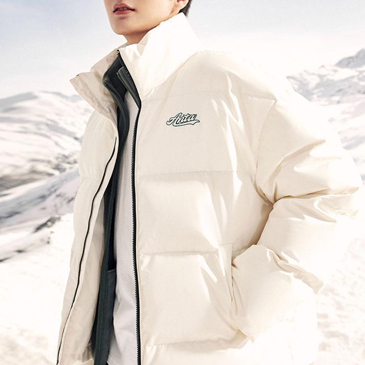 Anta Men's Stand Collar Short Down Jacket White 952348906-1
