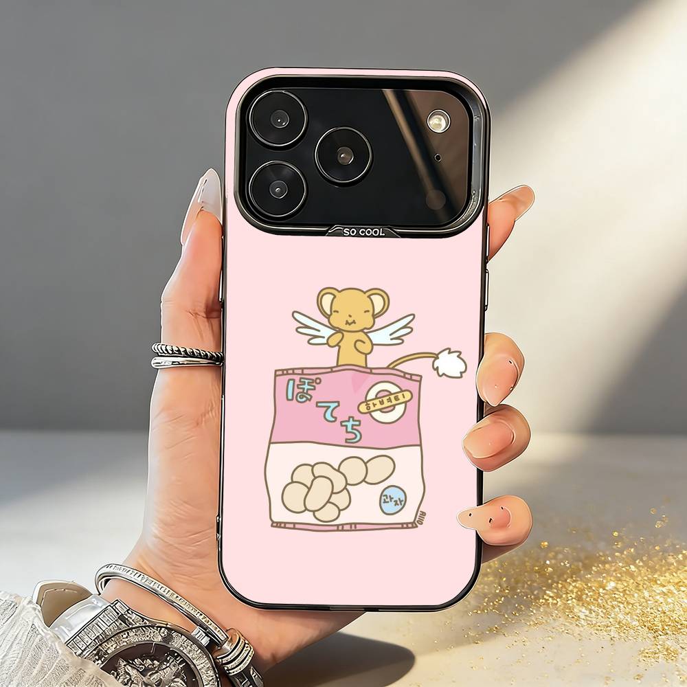 Card C-Captor Anime S-Sakura Phone Case For iPhone17,16,15,14,13,12,11,Pro,MAX Gray Matte Silicone Black Cover