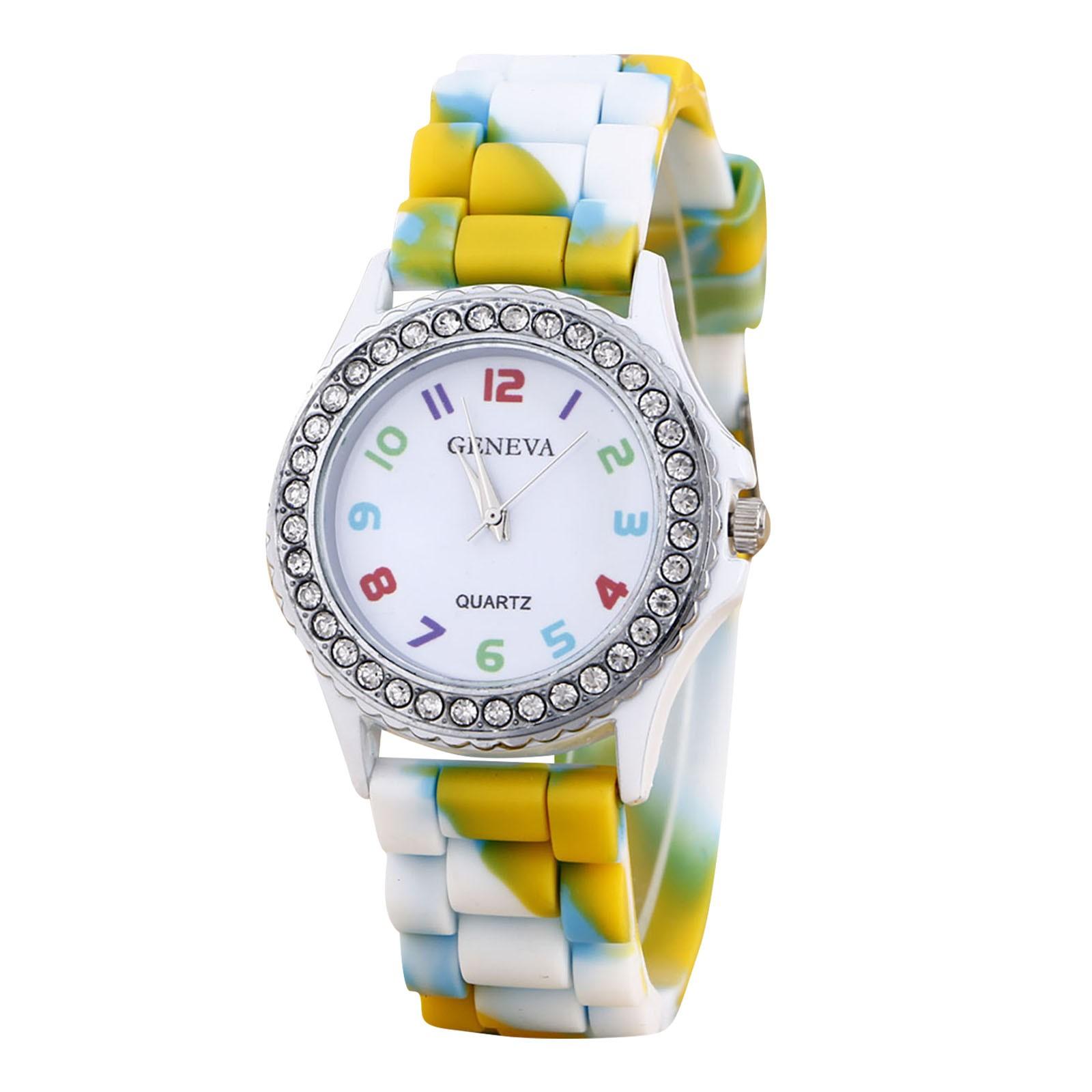 

Женские часы Силиконовые часы Crystal Bling Часы Аналоговые цифровые кварцевые наручные часы One Size