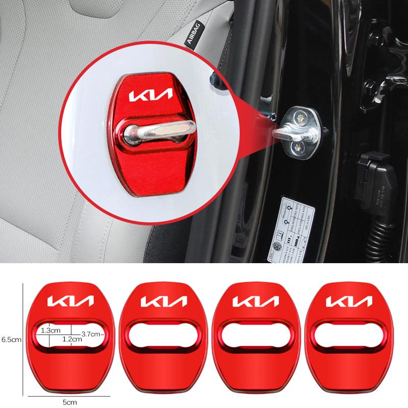 AAOB1 Car Door Buckle Protective Cover Titanium Alloy Protection Cap For KIA K5 K9 Sorento Ceed Sportage Carnival Stinger Forte Niro