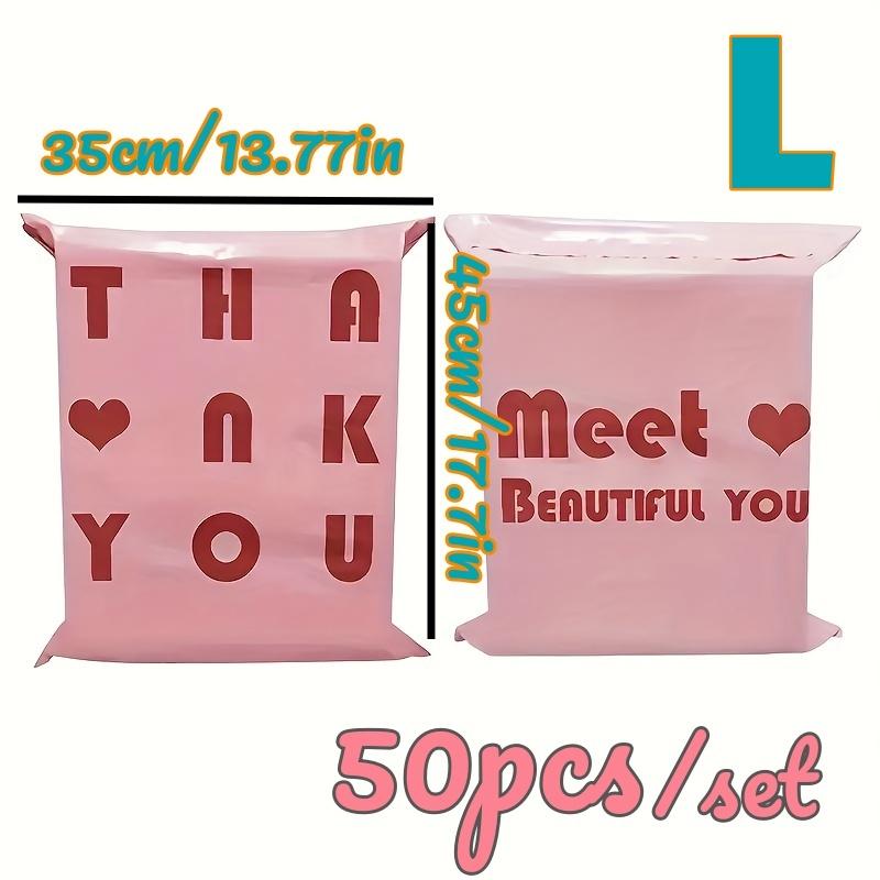 Pink Packing Bag 100pcs Thick Courier Bag Waterproof Durable Shopping Bag For Clothing Logistics Gift Packaging Mail Envelope