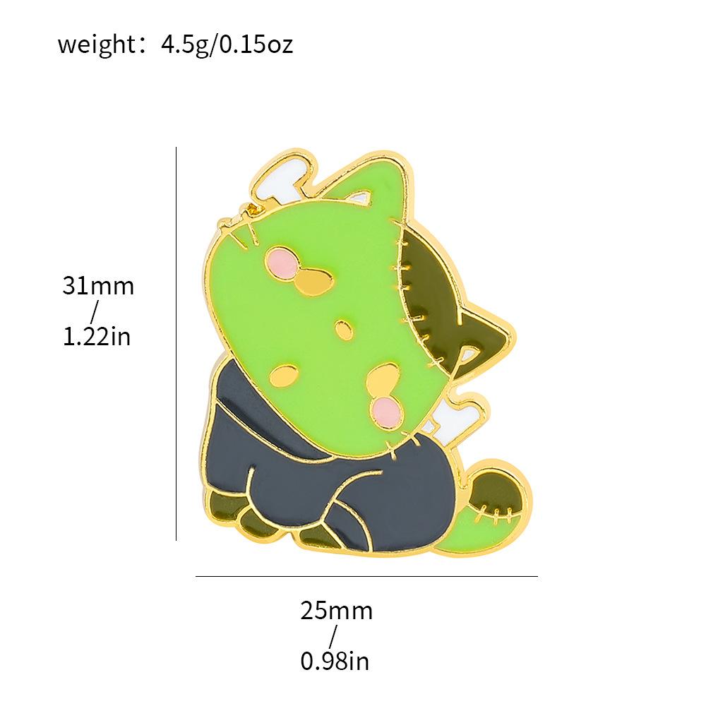Cute cartoon cat series brooch personality funny Halloween creative ghost pumpkin kitten bag accessories