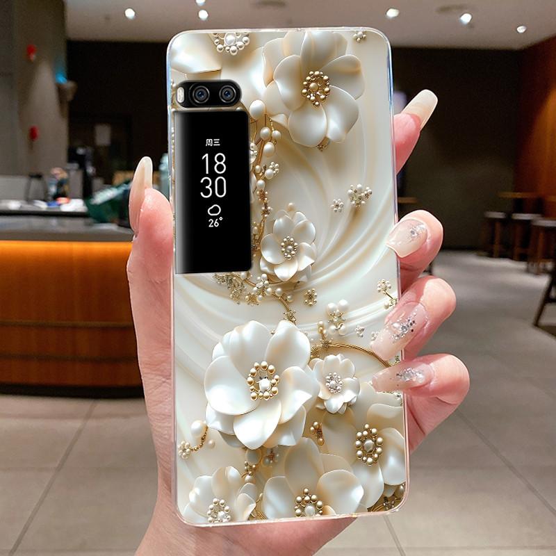 Phone Case For Meizu Pro 7 Case For Meizu Pro 7 Plus Capa Coque Flower Butterfly Thin Covers Transparent Soft Silicone TPU Cover