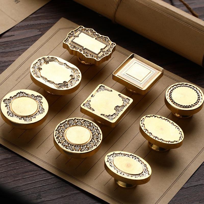 1pc Photo Frame Series Wax Seal Stamp Brass Heads Oval and Circle Sealing Wax Stamp for Wedding Invitation Decor Envelopes Invit