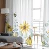 Pastoral Eucalyptus Persimmon Bedroom Transparent Sheer Curtains Holiday Decoration Window Voile Tulle Curtain