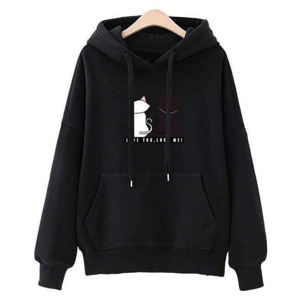 Factory direct sales hooded fleece sweater women's 2019 autumn and winter Korean version loose women's tops versatile trend students