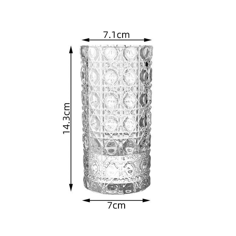 Engraved Crystal Glass Cups Creative Glass Cups High-end Thick-bottomed Embossed Beer Whisky Glass Wine Glasses Christmas Gift 1pcs