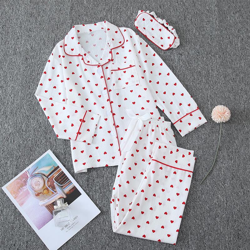 Parent-Child Matching Cotton Pajamas Set - Women's Tank Top & Shorts with Children's 7-Piece Homewear.