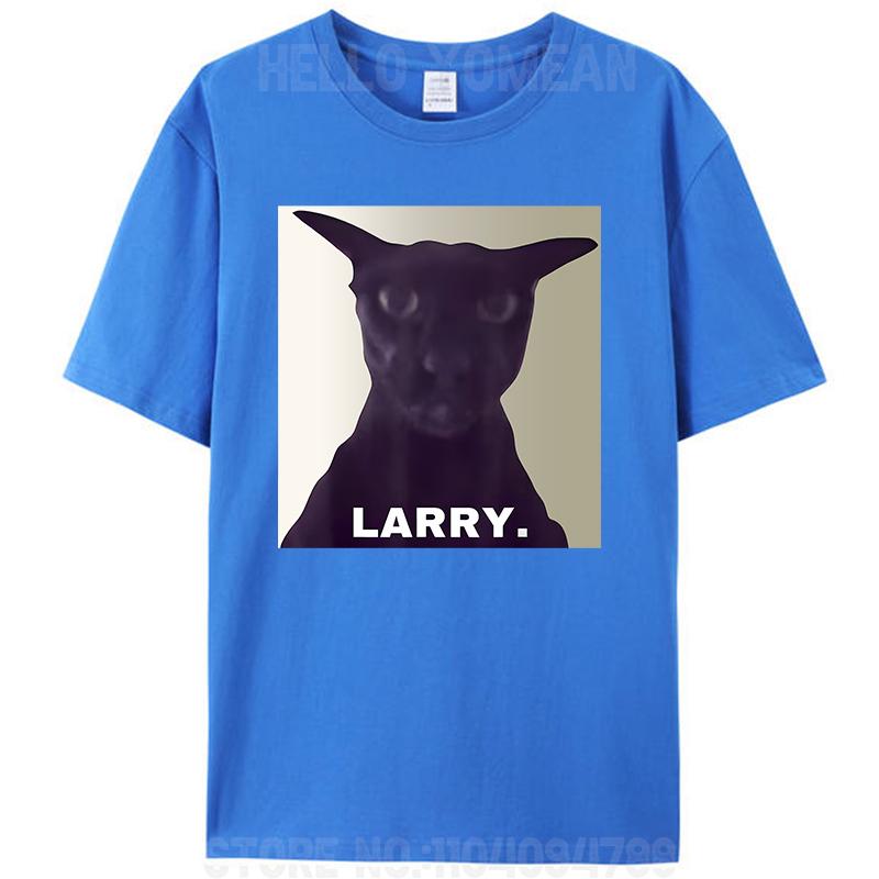 Funny Evil Larry Cat Dank Brainrot Silly Cat Meme Sarcastic Unisex Cotton T-Shirt Women Men's Tee Tops
