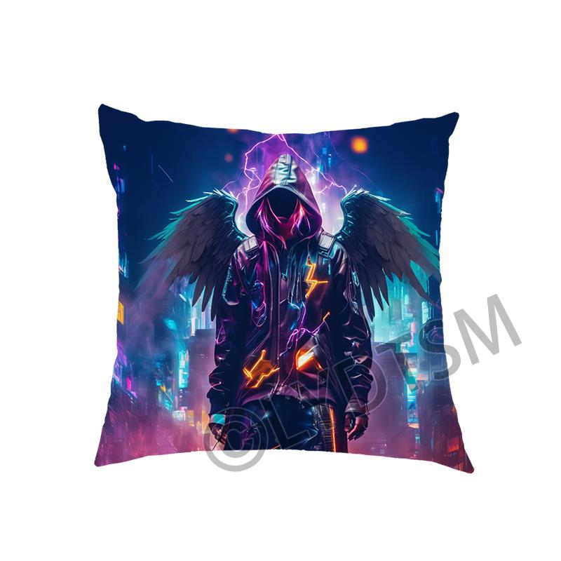 Sad Fallen Angel Wing Print Cushion Cover Gothic Girl Pillowcase Linen Throw Pillow Case Covers For Living Room Home Decor