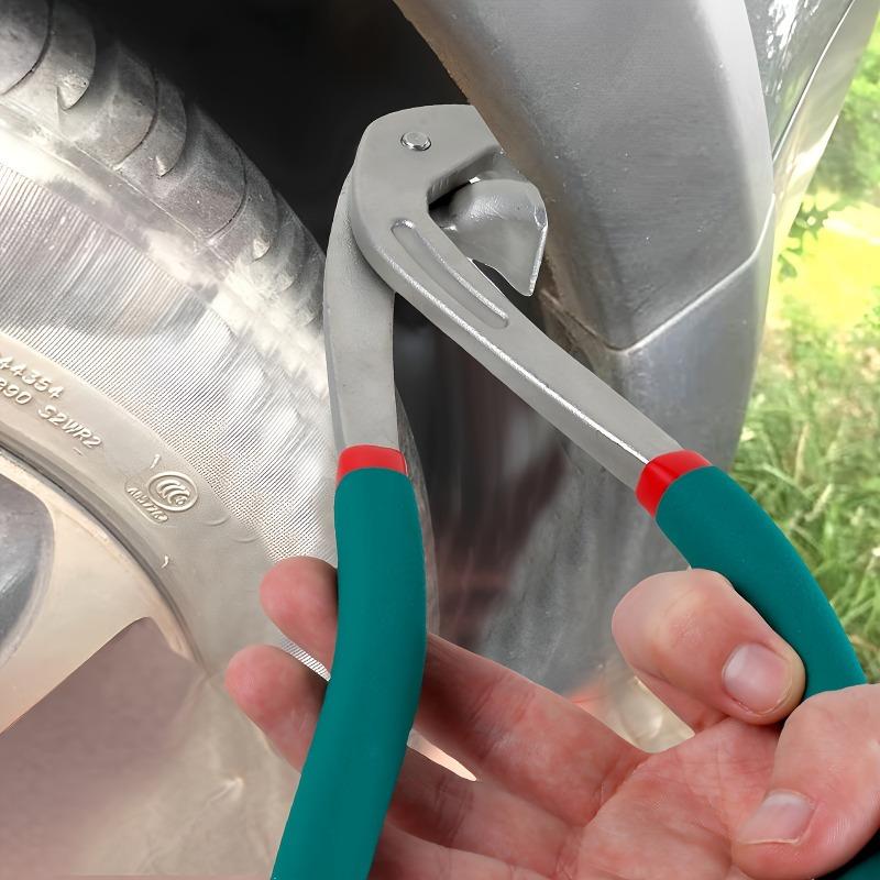 Car Door Panel Crimp Dent Repair Pliers - Stainless Steel, 9.06inch, Green & Red Handles, Auto Body Edge Tool for Vehicle Fender & Door Panel Repair