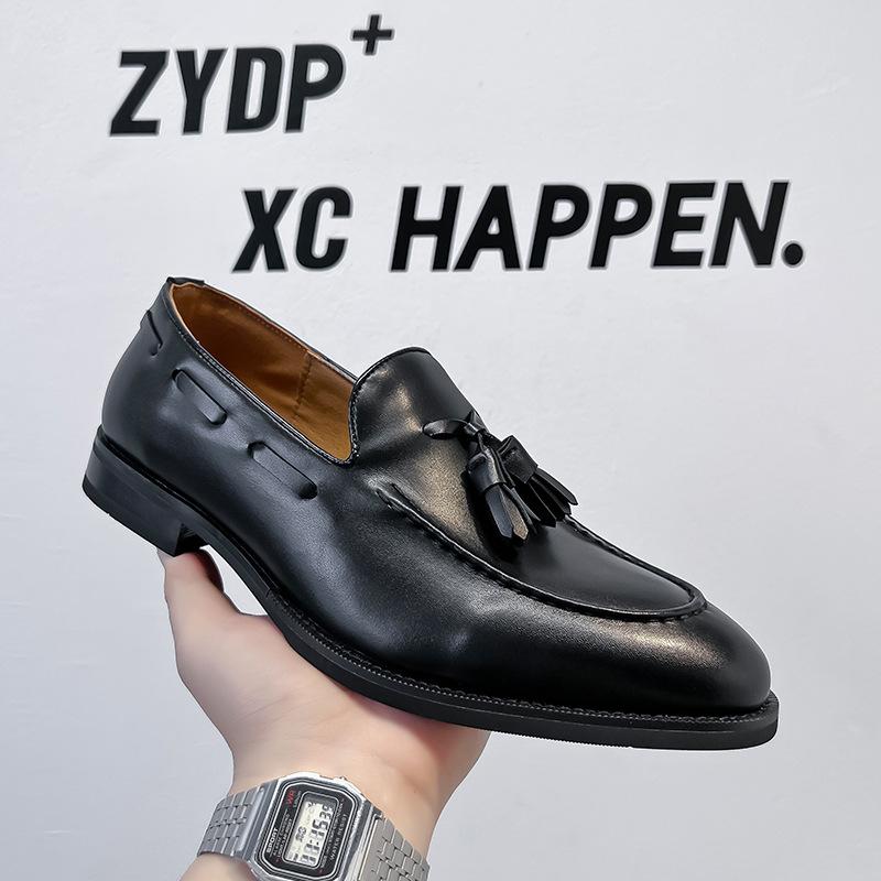 

Новые мужские повседневные кожаные туфли, удобные мокасины в британском стиле, ретро, мужские туфли с одной педалью 24306-A 46 чёрный