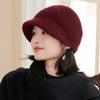 Women's Autumn and Winter Wool Hat French Beret Warm Ear Protection Windproof Piled Thickened Knitted Hat