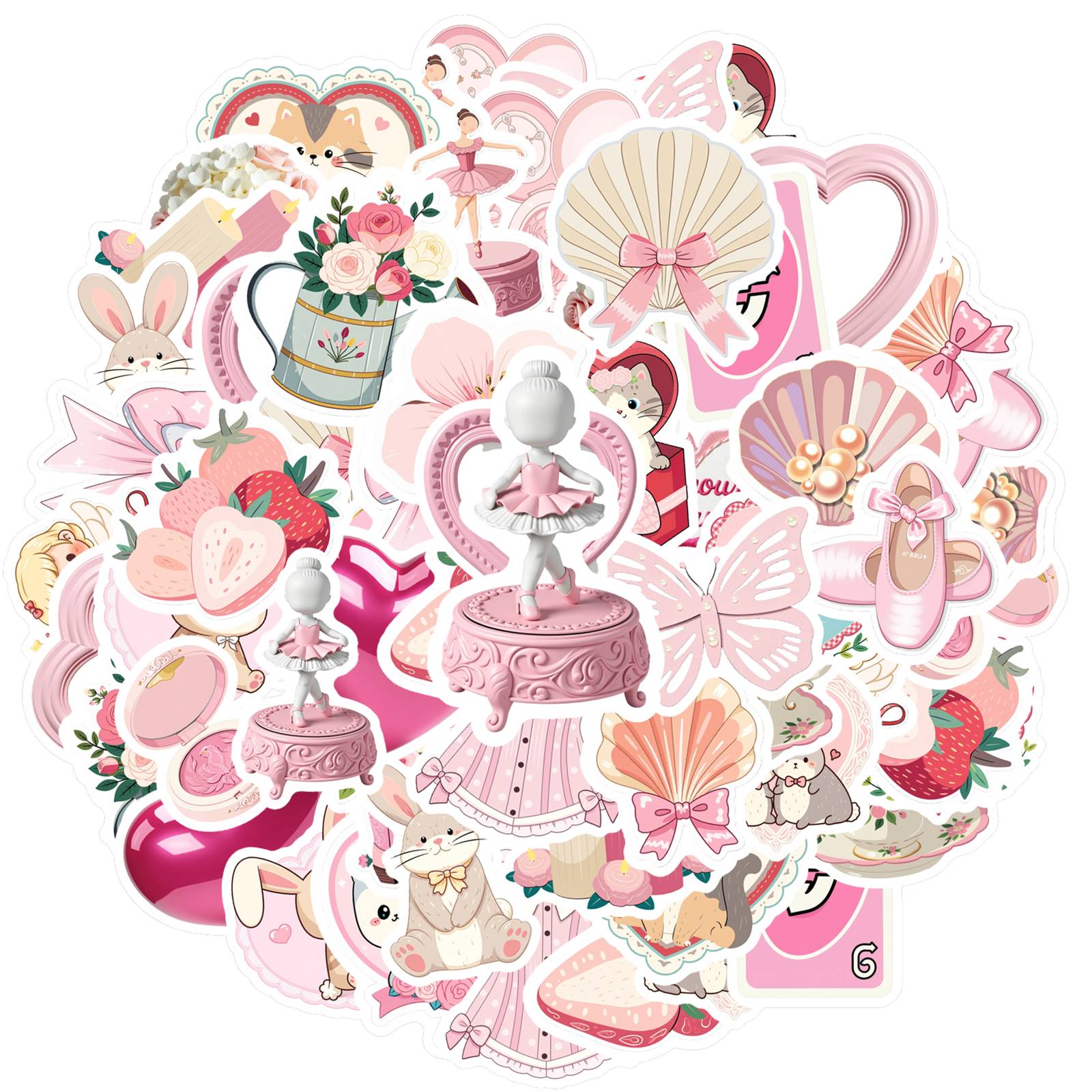 35pcs-50pcs Whimsical Romantic Symbols Stickers Cute Cute Animals Stickers Stickers For DIY Phone Guitar Laptop