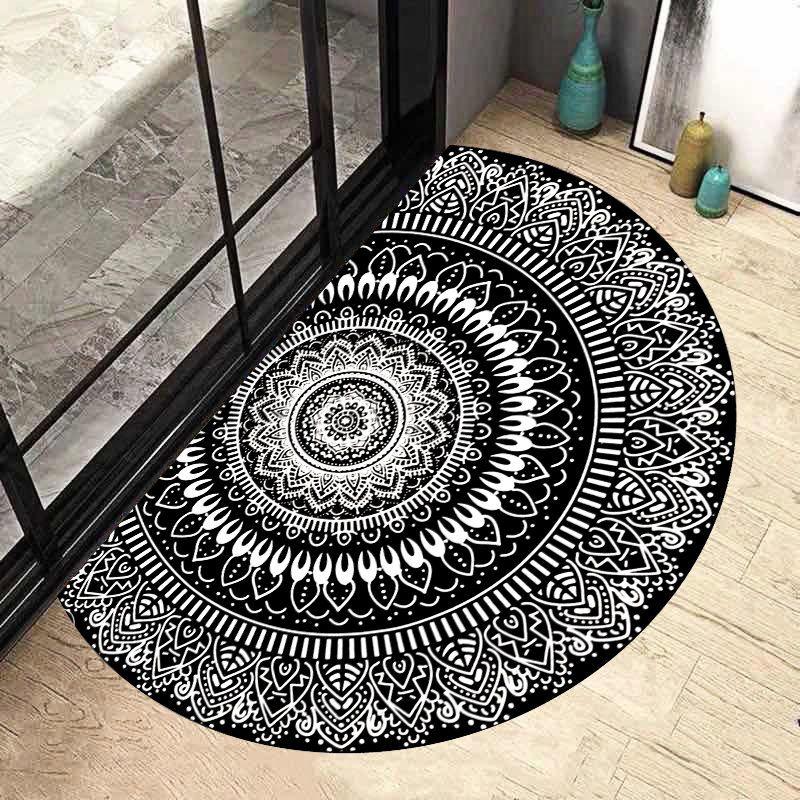 Semi Circular Floor Mat Entrance Door Mat Nordic Minimalist Entrance Carpet Bathroom Anti Slip Mat