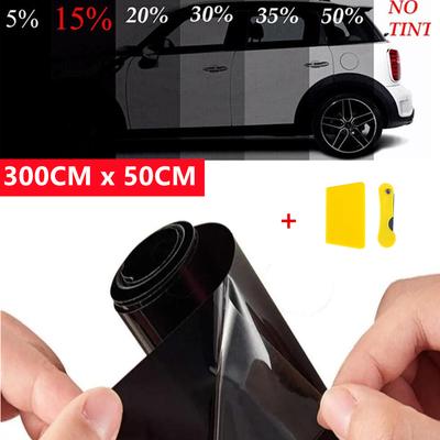 Auto Dunkelglasfolie VLT Fenster Tönungsfolie Auto Sonnenschutz Auto Getöntes Glas Fensterfolie Tönung 300cmx50cm für alle Autos Innenräume