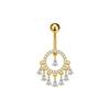 Fashion Crystal Zircon Waterdrop Bow Belly Button Ring Heart Panda Navel Piercing For Women Beach Body Jewelry