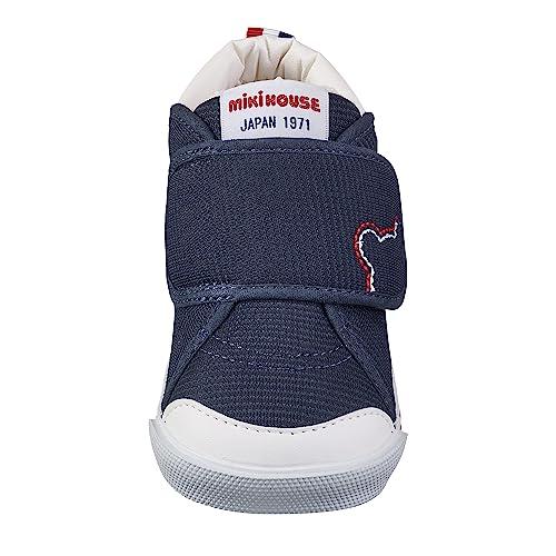 MIKI HOUSE Baby Shoes 10-9374-493, Made in Japan, Sizes 13.5, 14, 14.5, and 15 cm, Second Shoes for Boys and Girls, Red and Navy
