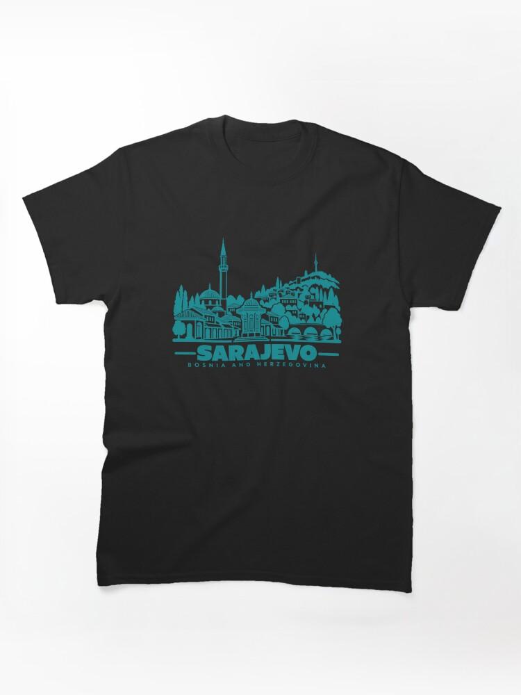 Cities Skylines Sarajevo Bosnia and Herzegovina Line Art Skyline Poster Classic T-Shirt