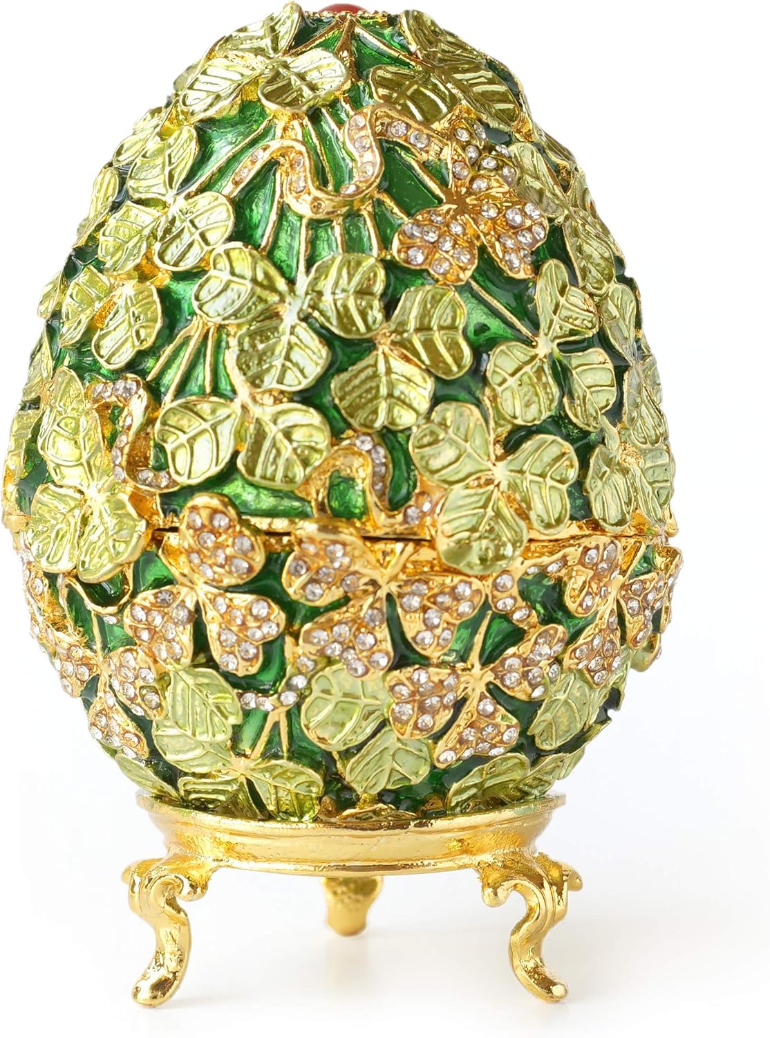 Hand-painted retro-style golden leaf Faberge eggs