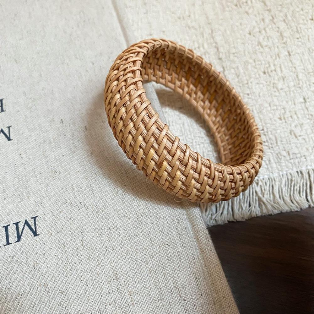 Bird Nest Shape Rattan Woven Bracelet Hand Ring Bohemian Braided Bracelet  Beach