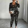 Plus Size Butterfly Floral Print 3 Piece Outfit, Long Sleeve Open Front Cardigan Cami Top Leggings Set for Women