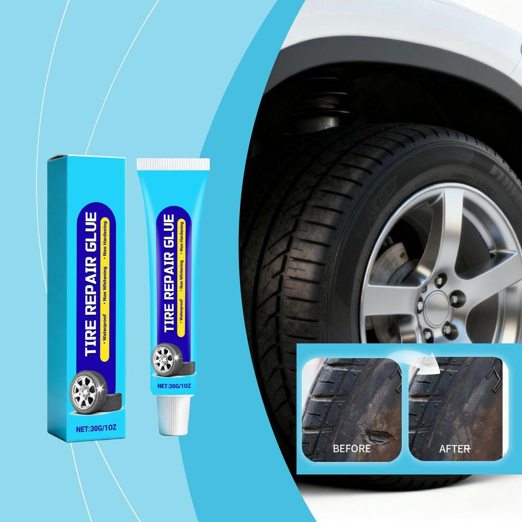 30g Tire Repair Glue Wheel Sidewall Repair Adhesive Side Cracked Outer Tire Maintenance Bonding For Car Bike Motorcycle Truck