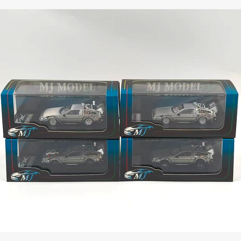 MJ 1/64 Alloy Car Model Back To Future Time Machine DeLorean12 DMC 12 DMC-12 Precision Model